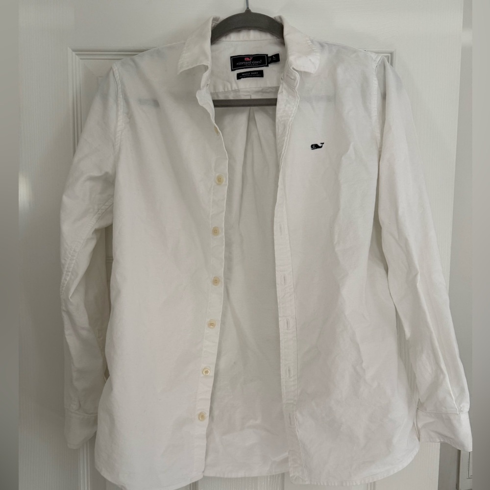 Vineyard Vines White Casual Button Down Shirt